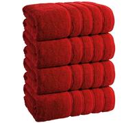 4x Extra Large Super Jumbo Bath Sheet Towels 100x200 cm Egyptian Cotton XXL Bath Sheets (Red)