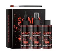 4x Fake Halloween Blood Set - Scary Stage Blood Makeup Props,Zombie Cosplay Splatter Fake Blood Set for Halloween, Stage, Horror Movie