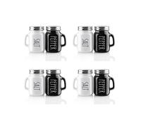 4X Farmhouse Salt and Pepper Shakers Set, 4 Oz Cute Salt Pepper Shaker, Modern Farmhouse Kitchen Decor