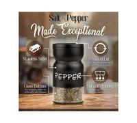 4X Farmhouse Salt and Pepper Shakers Set with Adjustable Lids, Modern Home Country Kitchen Decor, Cute Shaker Set