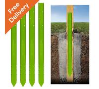 4X Fence Rescue - Post Repair Stake Anchor - Ideal For Wooden Posts Set In Concrete - Quick To Install - 1 Stake Per Post - Green