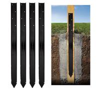 4X Fence Rescue - Post Repair Stake Anchor - Ideal For Wooden Posts Set In Concrete - Quick To Install - 1 Stake Per Post - Black