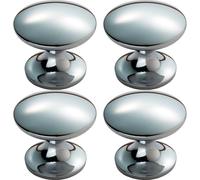 4x Fingertip Cabinet Door Knob 30mm Diameter Polished Chrome Cupboard Handle