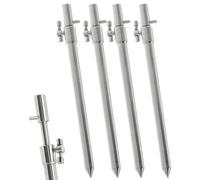 4X Fishing Bank Sticks Stainless Steel Set Extendable Sharp Point Easy Ground Insertion Universal Compatibility Various Sizes Option: 20-35, 30-50, 50-90, 75-120cm Carp Coarse Fishing (4X 30-50CM)
