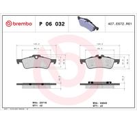 4x ✅Fits BREMBO P 06 032 Brake Pad Set, disc brake P 06 032 Brake pa ⭐UK Seller⭐