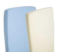 4X Fitted Sheets Compatible with Chicco Next 2 Me 100% Cotton- Blue/Cream