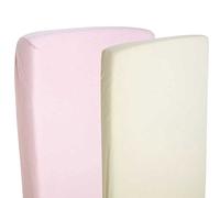 4X Fitted Sheets Compatible with Chicco Next 2 Me 100% Cotton- Pink/Cream