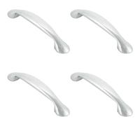 4x Flared Cabinet Pull Handle 165.5 x 23mm 128mm Fixing Centres Chrome