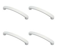 4x Flat Fronted Bow Pull Handle 140 x 12mm 128mm Fixing Centres Polished Chrome