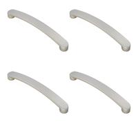 4x Flat Fronted Bow Pull Handle 179 x 19mm 160mm Fixing Centres Satin Nickel