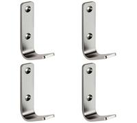 4x Flat One Piece Single Coat Hook 70 x 20mm Satin Anodised Aluminium
