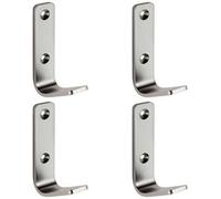 4X Flat One Piece Single Coat Hook 70 X 20mm Satin Anodised Aluminium