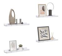 vidaXL Wall Shelf 4 pcs White Marble 60 x 9 x 3 cm Engineered Wood