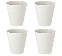 4x FNISS Waste Bin Home And Office Wastepaper Basket Plastic Trash Can Dust Rubbish Garbage Bins White 10 L + Free Shoe Bag