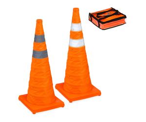 4x foldable traffic cones marking pylons road cones set