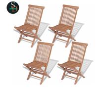 4x Folding Garden Chairs Patio Dining Chair Outdoor Chair Solid Teak Wood vidaXL