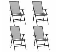 4x Folding Mesh Chairs Steel Anthracite Outdoor Furniture Patio Garden vidaXL