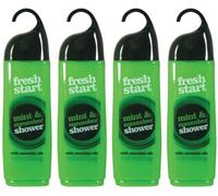 4x Fresh Start Shower Bath Gel with Essential Oils 420ml - Mint & Cucumber