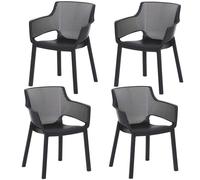 4x Garden Chair Bistro Easy Stackable 80cm Terrace Balcony