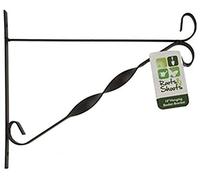 4x GARDEN HANGING BASKET METAL WALL BRACKET - TWISTED - UP TO 10" BASKETS