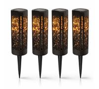 4x Gardenwize Solar Powered Outdoor Garden Warm White LED Stake Lights - GW352