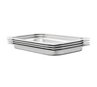 4x Gastronorm Containers GN 1/1 Stainless Stackable Tray Multi Sizes vidaXL