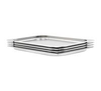 4x Gastronorm Containers GN 1/1 Stainless Stackable Tray Multi Sizes vidaXL