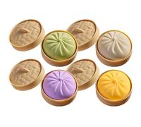 4X Giant Dumpling Squeeze, Dumpling Squishy Stress Balls, Bun With Food Steamer Stretchy Desk Toys, Large Stress-Relieving Sensory Ball, Suitable For All Age Groups