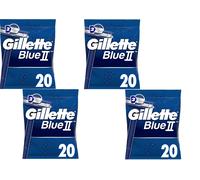 4X Gillette BlueII Men's Disposable Razors, Pack of 20, Total 80pcs