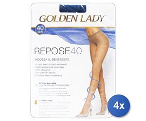 4x Golden Lady Elasticized Resting Tights 40 Den Fawn
