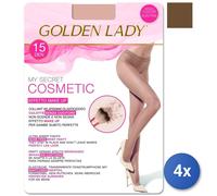 4x Golden Lady Mysecret 15 Bronze Tights Women's 3 Size M