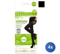 4x Golden Lady Reduxcell 100 Den Black Size S