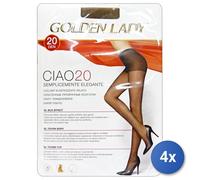 4x Golden Lady Tights Elastic Veiled 20 Den Daino Size 3