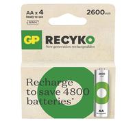 GP Rechargeable Battery ReCyko NiMH AA 2600mAh 1.2V - 4 pieces