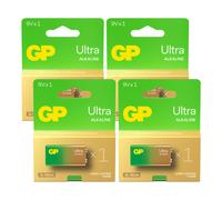 4x GP Ultra 9V Alkaline Battery 6LR61 Long Lasting Power Block