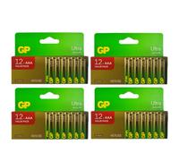 4X Gp Ultra Aaa Alkaline Batteries, Pack Of 12 (48X Batteries In Total)