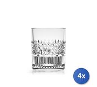 4x H&H Set 6 Glasses Beverly Clear Worked Glass with Capacity 31
