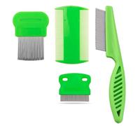 4x Hair Lice Comb Set Head Lice Remover Best of Lice Comb for Nit Treatment Double Sided Long Handle Lice Comb for Kids Adults and Pet