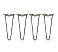 SkiSki Hairpin Table Legs 14” 36cm Pack of 4 Raw Steel Heavy Duty