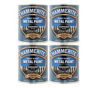 4X Hammerite Hammered Black Paint 750ml Direct to Rust Metal Paints