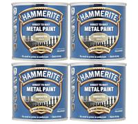 4X Hammerite Smooth Gold Direct to Rust Metal Paint 250ml