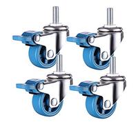 4X Heavy-Duty Nylon Swivel Casters with M10 Bolt Support, 200kg Capacity, Quiet & Durable, 1"/1.25"/1.5"/2" Sizes, Ideal for Furniture with Brakes