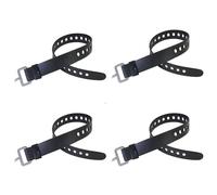 4x Heavy Duty Rubber Straps 50cm with Buckle - Quick Release Velcro Strap Alternative for Bikes, Ski, Cargo & UK Outdoor Gear (Black)