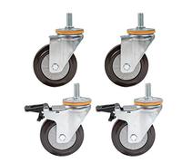 4x Heavy Duty Swivel Castors with Brake M14/M16 Threaded Rod Furniture & Transport Wheels Maximum Load Capacity 344kg & Reliable for Easy Mobility