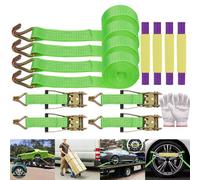 4X Heavy Duty Vehicle Ratchet Tie Down Straps 5 Ton Load 4M X 50mm Car Van Trailer Transport