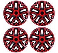 Universal hubcaps NRM The Best Bicolor 4 pieces wheel trims (Red and black, 16")