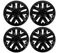 NRM The Best universal hubcaps 4 pieces wheel covers trims (Matte black, 16")