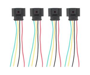 4x Ignition Coil Connector Harness Wiring Plug for Au-di V-W Sko-da Se-at | for A3 A4 B7 B8 A6 C6 C7 TT Ben-tley Lam-borghini Ibiza Mk4 Leon 5F 1P Octavia Mk3 Fabia Mk2 Golf Mk5 Scirocco Ti-guan