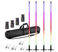 4X Intimidation ILLUMATUBE DJ LED Colour Stick Light Battery inc Remote WiFi App