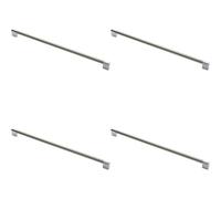 4x Keyhole Bar Pull Handle 460 x 14mm 448mm Fixing Centres Satin Nickel & Chrome